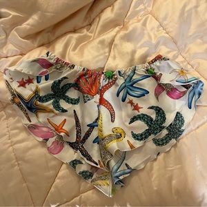 Versace Tresor La Mer Silk Twill Ruffle Shorts